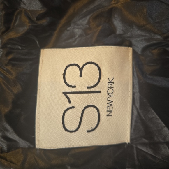 S13 New York Kylie Gloss Hooded Down Puffer Jacket Navy Womens Size Medium - Picture 10 of 12
